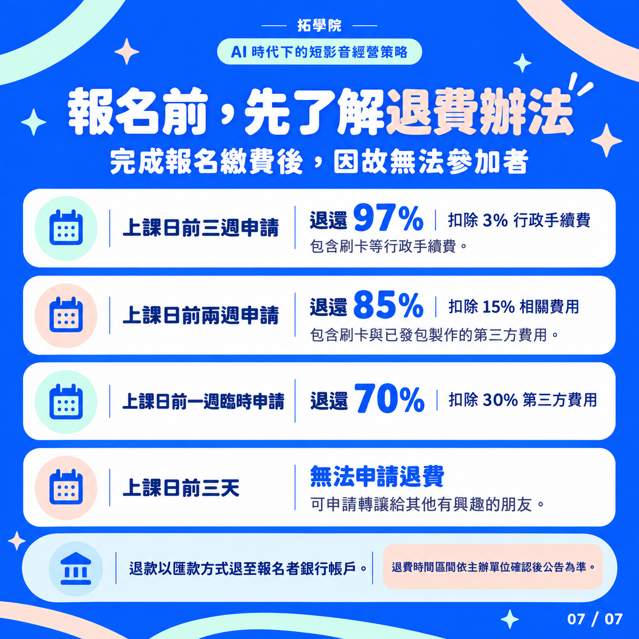 報名退費辦法一覽-7