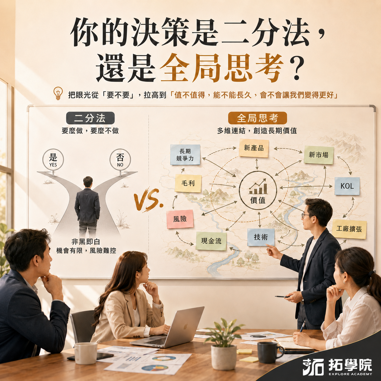 你的決策是二分法，還是全局思考？