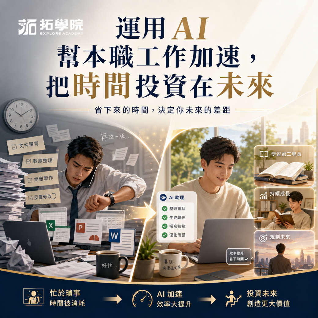運用 AI 幫本職工作加速，把時間投資在未來